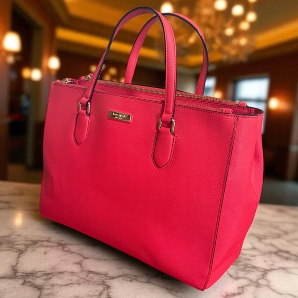 Authentic Kate Spade Pink Leather Tote Bag! - Picture 2 of 15